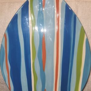 Boston Warehouse Ceramic Fish Platter in Blue, Aqua, Green & Orange Great Cond!
